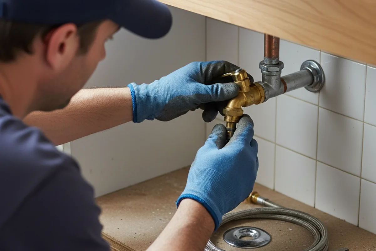 Shutoff valve and fitting work during Faucet and Fixture Repair in West Rutland